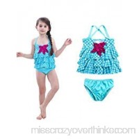 Kids Girls 2 Pcs Princess Mermaid Blue Sling Swimwear Bikini Set Wave Beach Swimsuit Starfish Summer Sunsuit Outfits Blue B07DPFH5P6